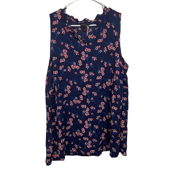Lane Bryant Plus Size Floral Sleeveless Blouse - Picture 1 of 4